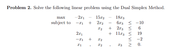 Solved Problem 2. Solve the following linear problem using | Chegg.com