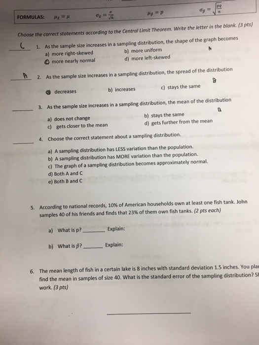 Solved pa FORMULAS: Ax=μ Choose the correct statements | Chegg.com