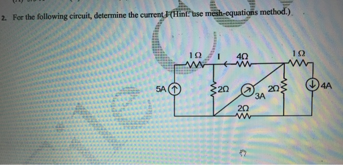 Solved For the following circuit, determine the current I | Chegg.com