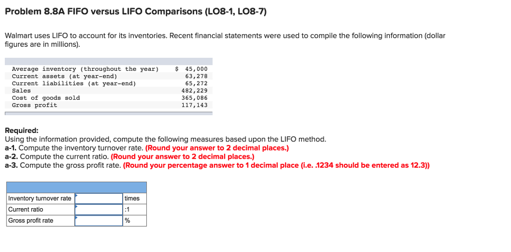 Solved Problem 8.8A FIFO versus LIFO Comparisons (LO8-1, | Chegg.com