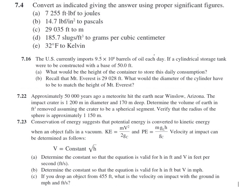 Solved 7.4 Convert as indicated giving the answer using | Chegg.com