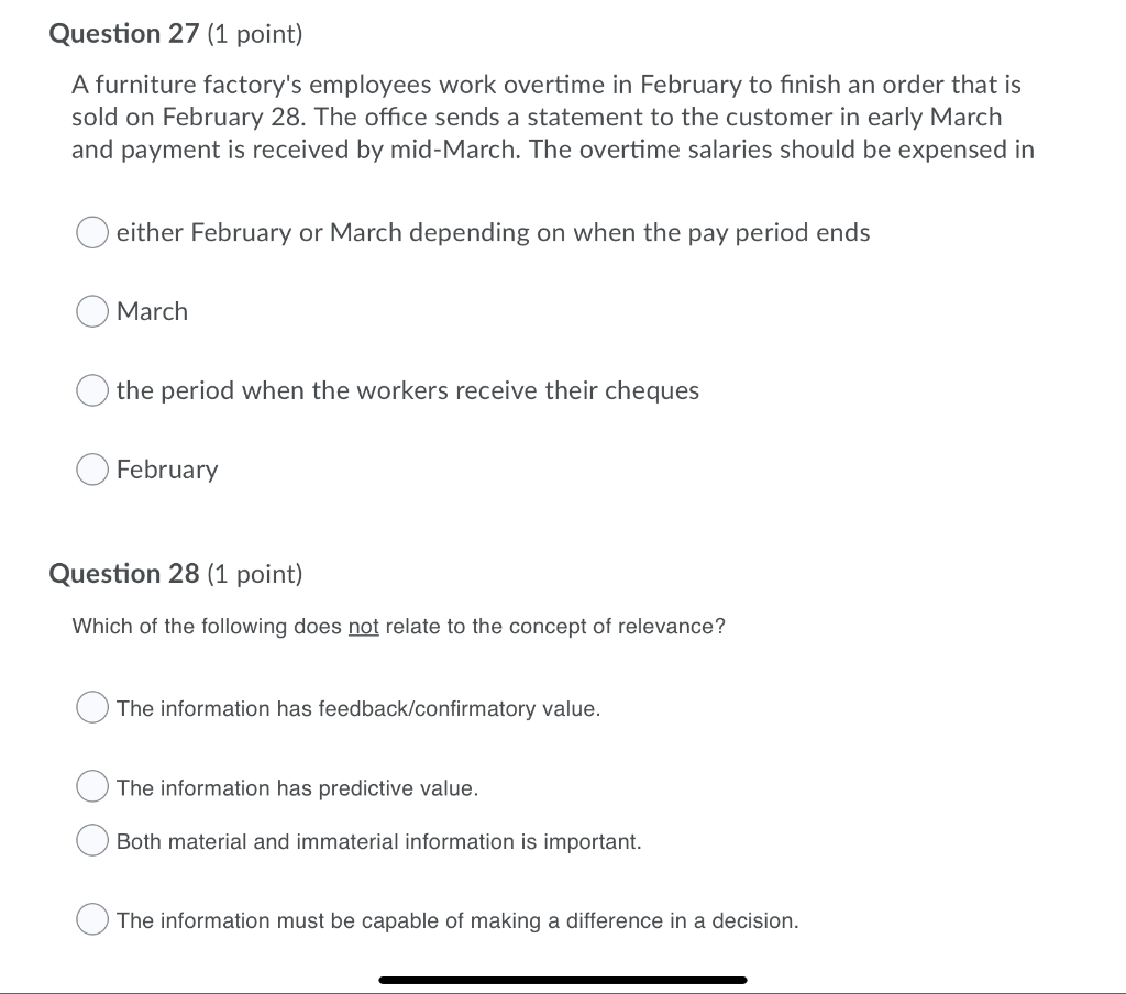 Solved Question 27 (1 point) A furniture factory's employees