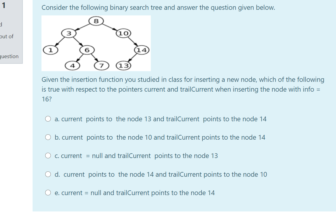 Solved 1 Consider The Following Binary Search Tree And 9946