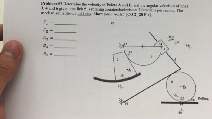 Problem #2.Determine the velocity of Points A and B, | Chegg.com