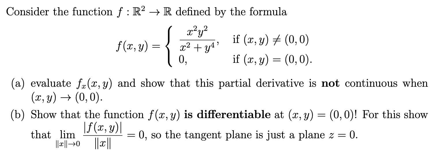 Solved Consider the function f:R2→R defined by the formula | Chegg.com