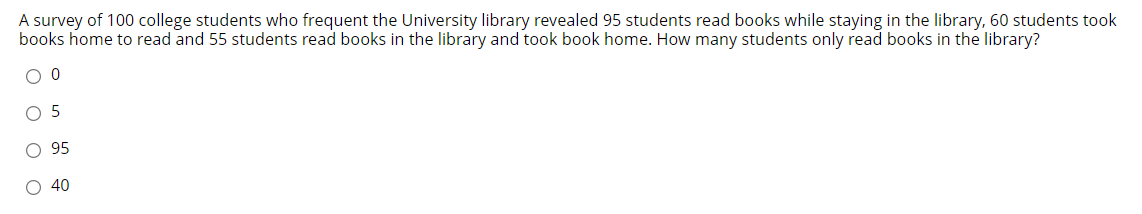 Solved A survey of 100 college students who frequent the | Chegg.com