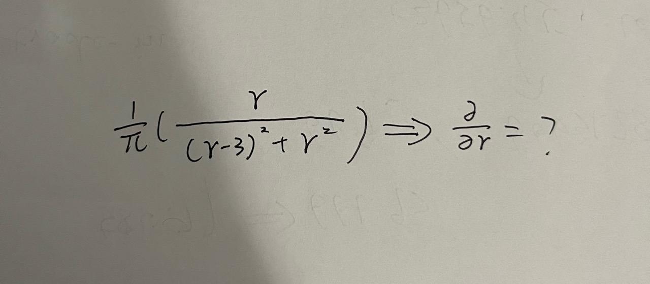 Solved π1((r−3)2+r2r)⇒∂r∂=? | Chegg.com