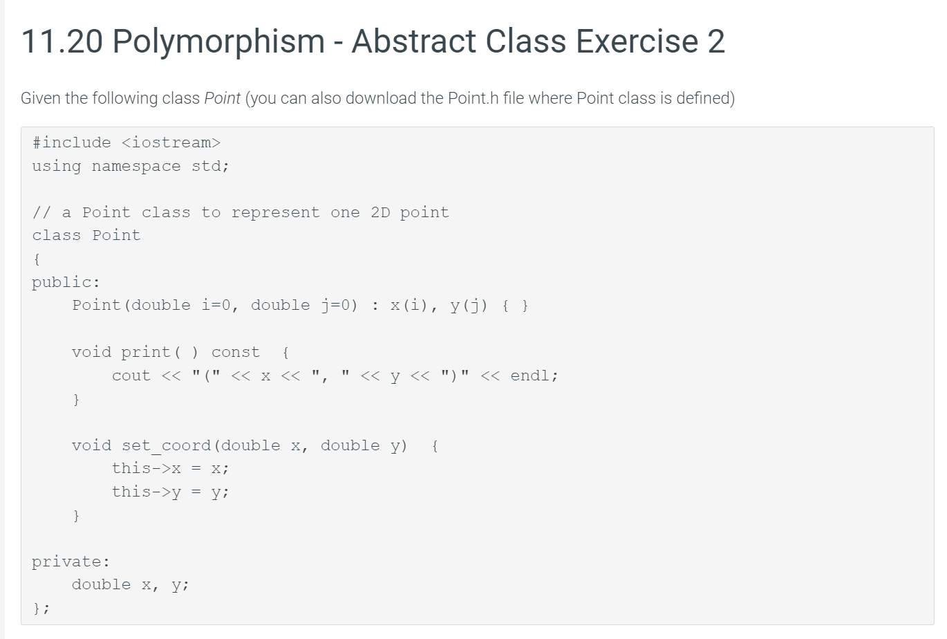 Solved Define an abstract class Figure that contains - A | Chegg.com