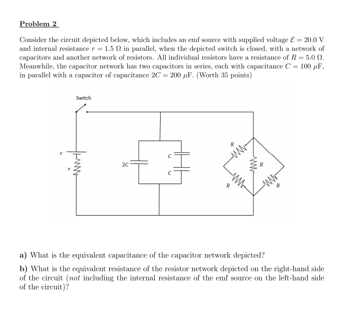 Solved Problem 2 Consider the circuit depicted below, which | Chegg.com