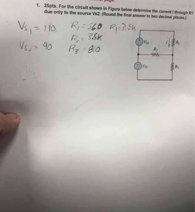 Solved Page 1. 25pts. For the circuit shown in Figure below | Chegg.com
