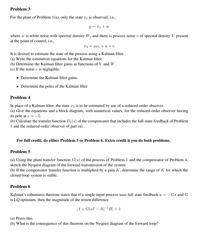 Solved Problem 1 A certain system is governed by the | Chegg.com