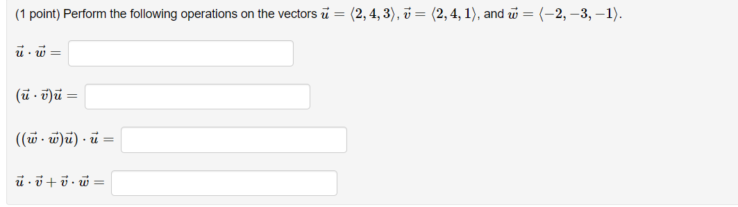 Solved (1 point) Perform the following operations on the | Chegg.com