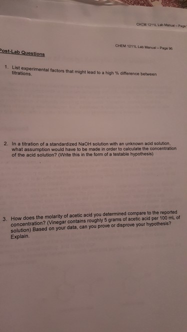 Solved CHEM 1211L La Man -Page CHEM 1211L Lab Manual - Page | Chegg.com