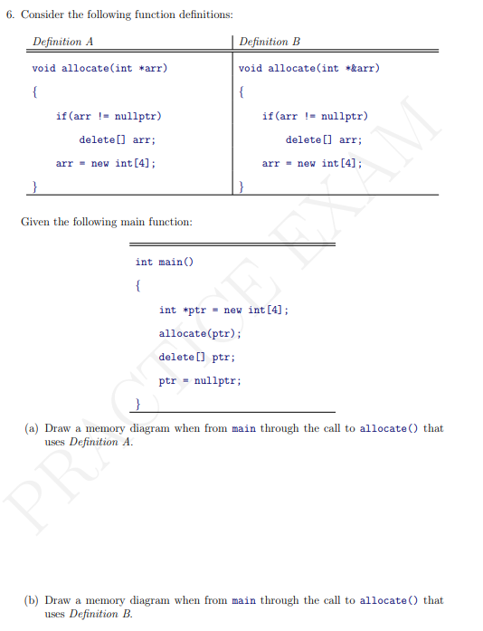 Solved 6. Consider the following function definitions: | Chegg.com