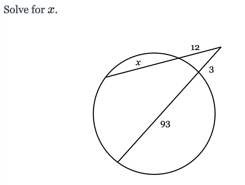 Solved Solve for X. 12 x 3 93 | Chegg.com