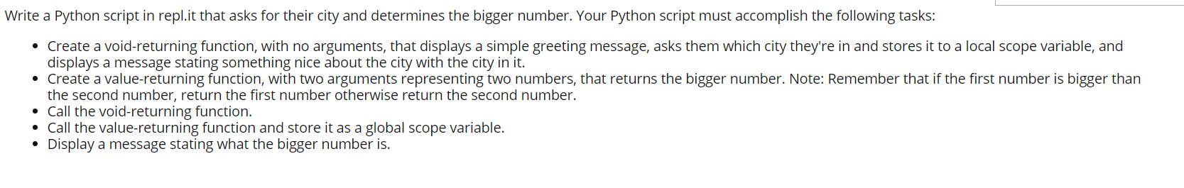 Solved Write a Python script in repl.it that asks for their | Chegg.com