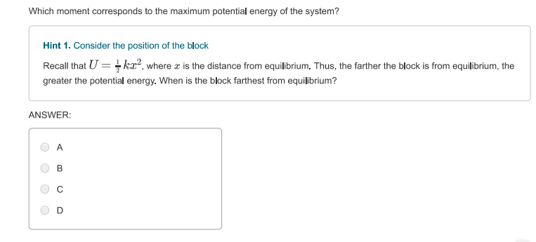 Solved Consider a harmonic oscillator at four different | Chegg.com