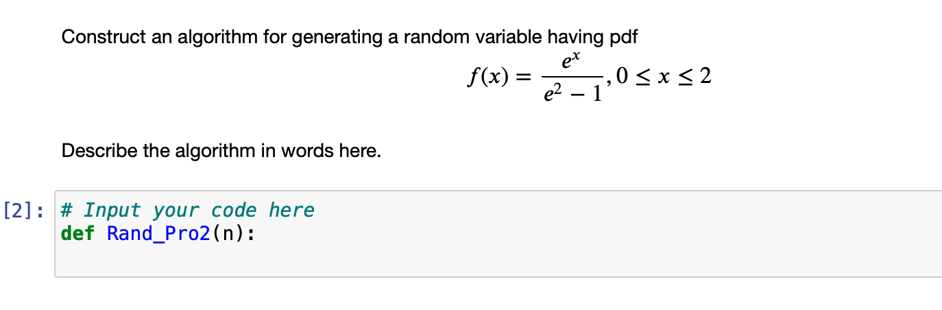 Construct an algorithm for generating a random | Chegg.com