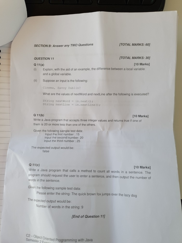 Solved Section B Answer Any Two Questions Total Marks 60 7724