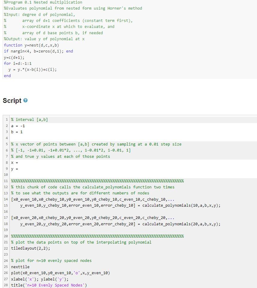 Let f(x)=e∣x∣. Compare evenly spaced interpolation | Chegg.com