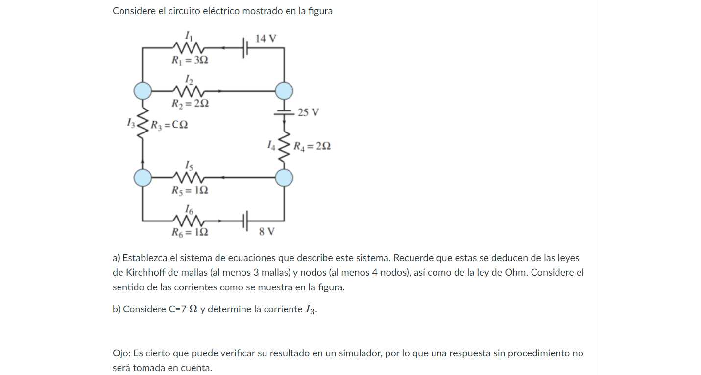 Solved Consider the electrical circuit shown in the | Chegg.com