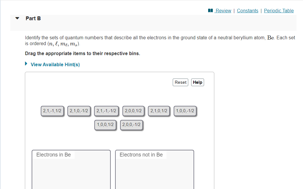Solved Identify which sets of quantum numbers are valid for