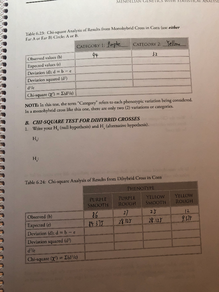 EXERCISE 6 MENDELIAN GENETICS WITH STATISTICAL ANA... | Chegg.com