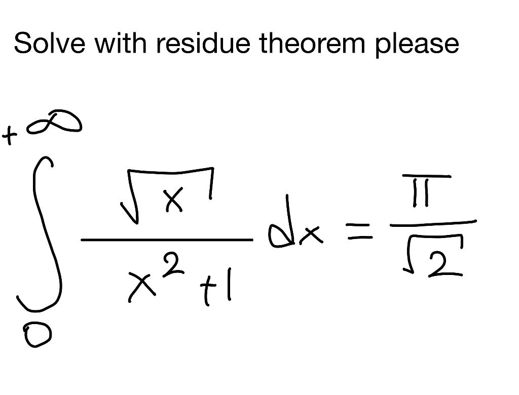 Solved Solve With Residue Theorem Please ㅇㅇ ㅠ Dx + X2 = 2 | Chegg.com