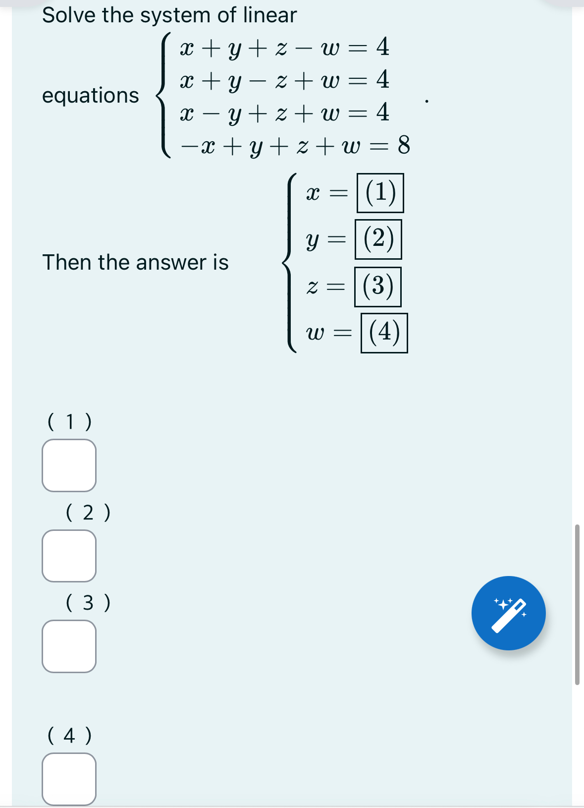 Solved Solve the system of linear equations | Chegg.com