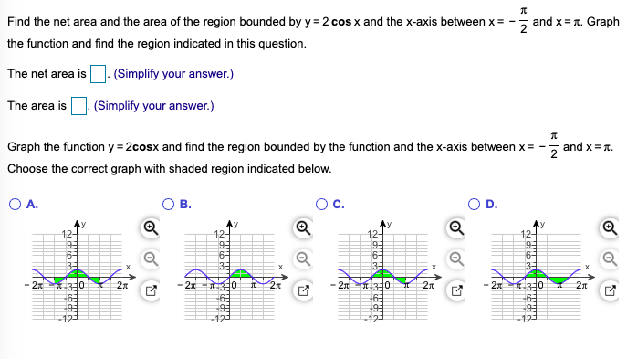 Solved Find the net area and the area of the region bounded | Chegg.com