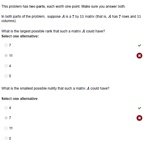 Solved This problem has two parts, each worth one point. | Chegg.com