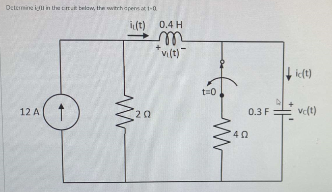 Solved Determine ic(t) in the circuit below, the switch | Chegg.com