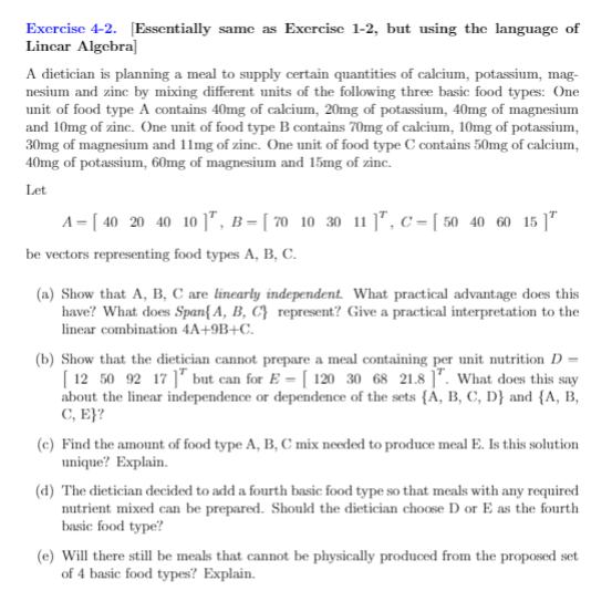 Solved Exercise 4-2. [Essentially Same As Exercise 1-2, But | Chegg.com