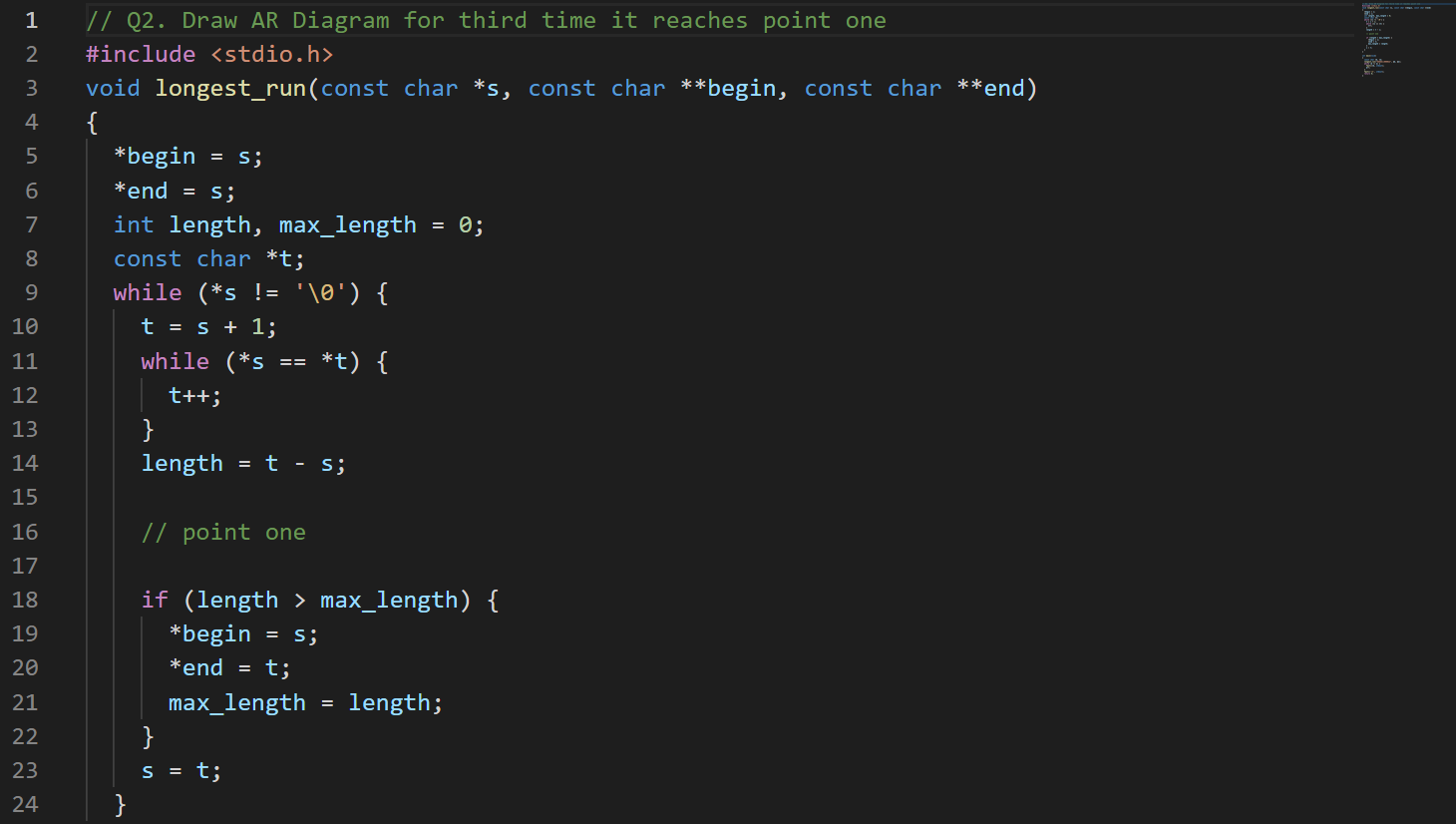 Solved 1 2 3 laske de 4 5 6 7 // Q2. Draw AR Diagram for | Chegg.com