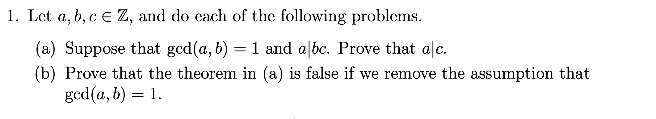 Solved 1. Let A, B, C E Z, And Do Each Of The Following | Chegg.com