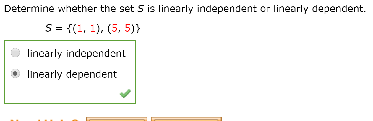 Solved Determine Whether The Set S Is Linearly Independent