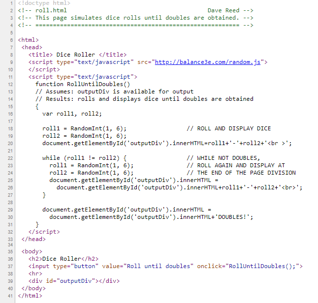 Solved Modify your roll.html page so that it incorporates | Chegg.com