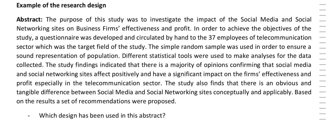 Solved Example Of The Research Design Abstract The Purpose Chegg