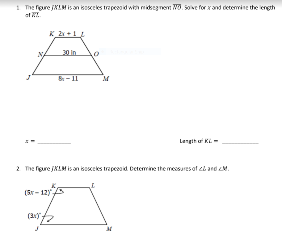 Solved MULTIPLE CHOICE In Figure JKLM, JM KL, JK ML, And