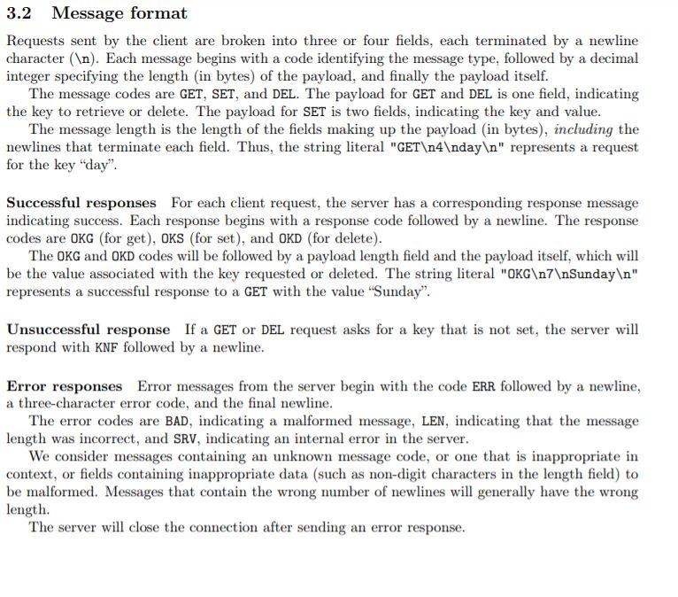 1 Summary You will write a server for a simple | Chegg.com
