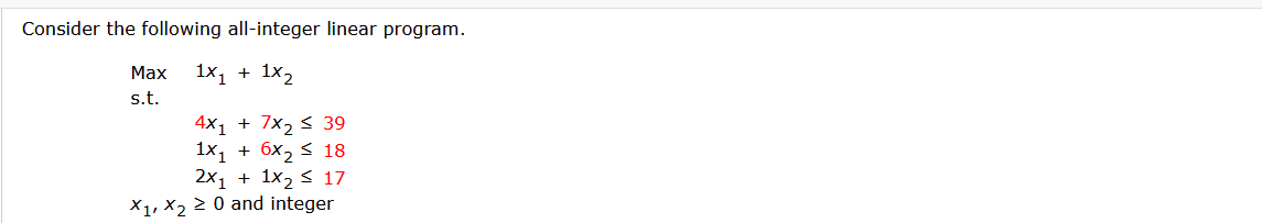 Solved Consider the following all-integer linear program. | Chegg.com
