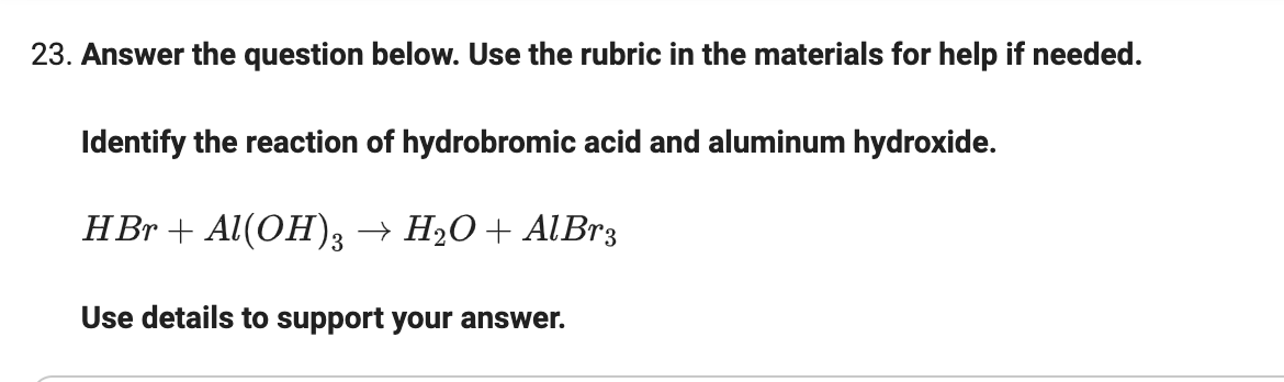 Solved 23. Answer the question below. Use the rubric in the | Chegg.com