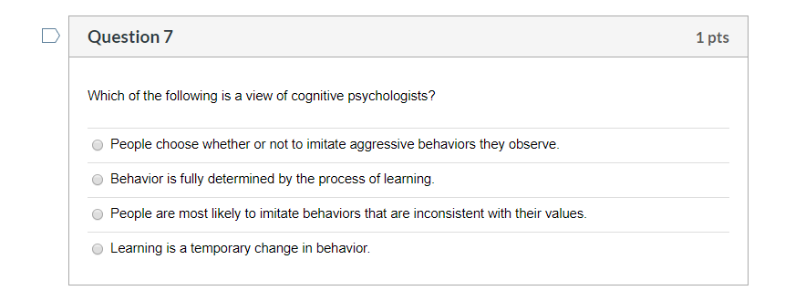 Solved Question 7 1 pts Which of the following is a view of Chegg