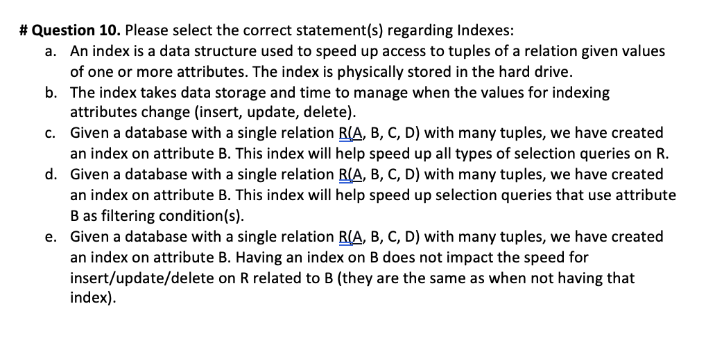 Solved # Question 4. Given The Following Database And Data | Chegg.com