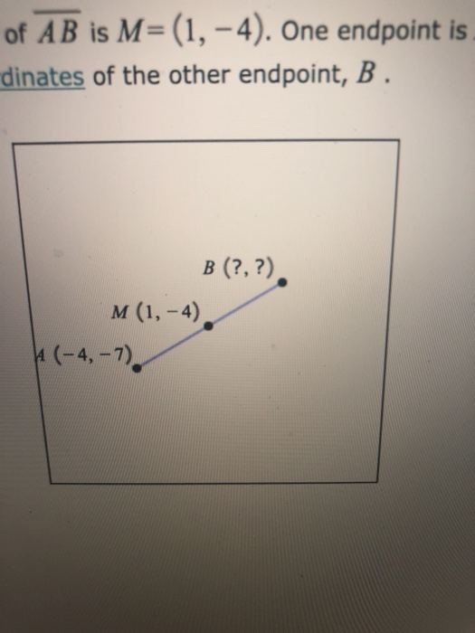 Solved Of AB Is M= (1,-4). One Endpoint Is Dinates Of The | Chegg.com ...