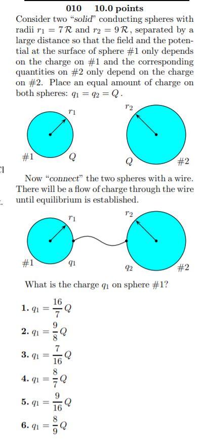 Solved 010 10.0 Points Consider Two "solid” Conducting | Chegg.com