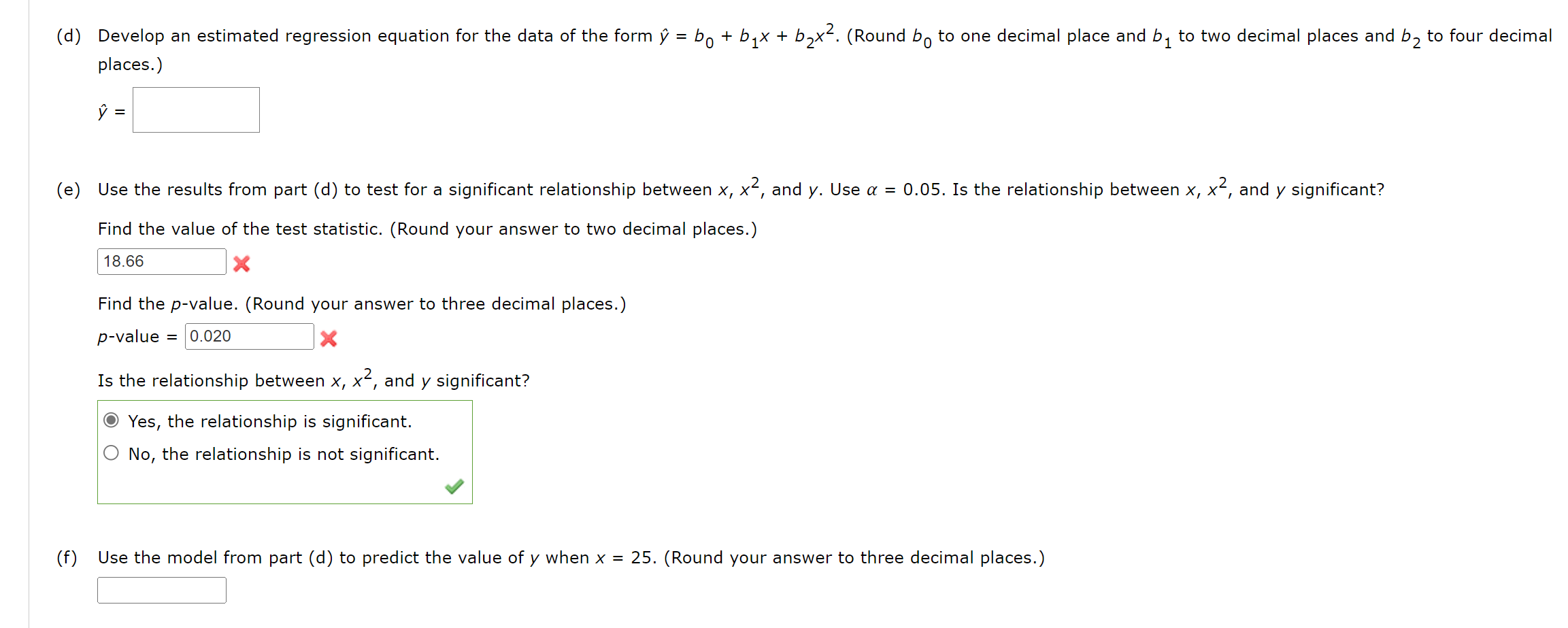 Solved Consider the following data for two variables, x and | Chegg.com