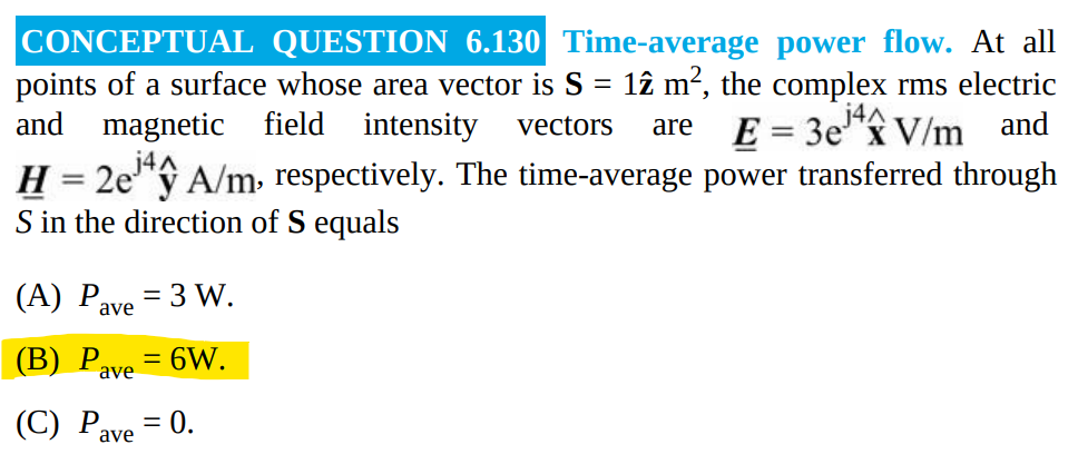 Solved CONCEPTUAL QUESTION 6.130 Time-average power flow. At | Chegg.com