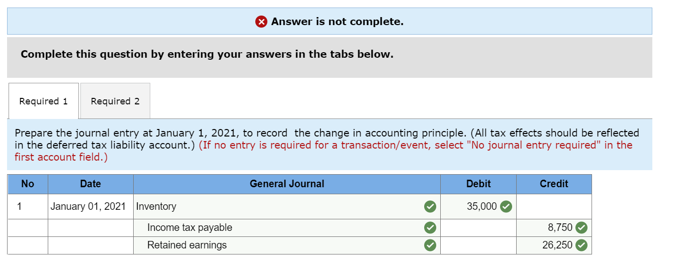 Solved Problem 201 (Static) Change in inventory costing