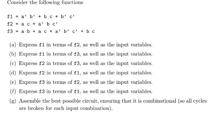 Solved Consider The Following | Chegg.com